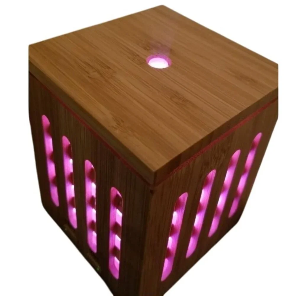 Bamboo Aromatherapy Essential Oil Diffuser Ultrasonic Cool Mist Color LED